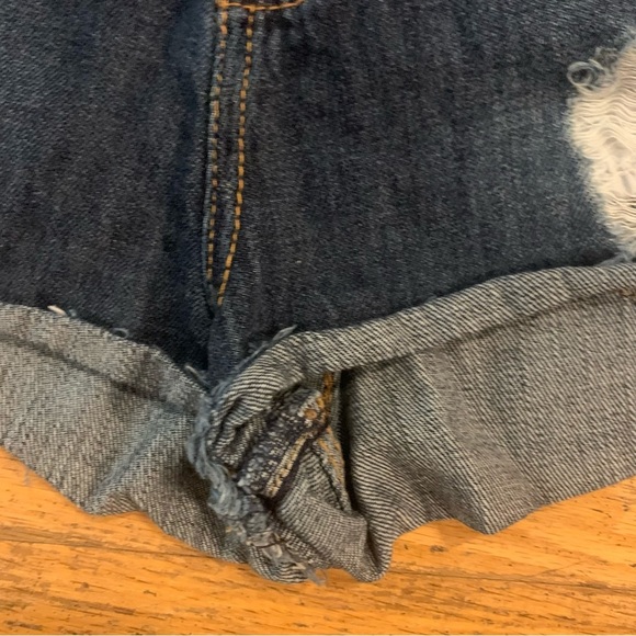 Zara Boho Festival Booty Shorts Distressed Denim High-Rise Women’s 8 - Picture 7 of 9
